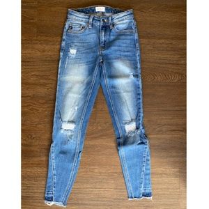 Vici Kancan Light faded denim washed jeans. Distressed Size 1/24